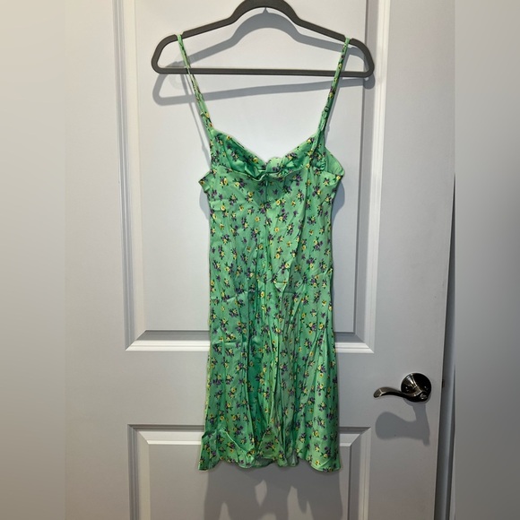 Zara Spaghetti Strap Green Mini Dress Size Medium NWOT - Picture 5 of 16